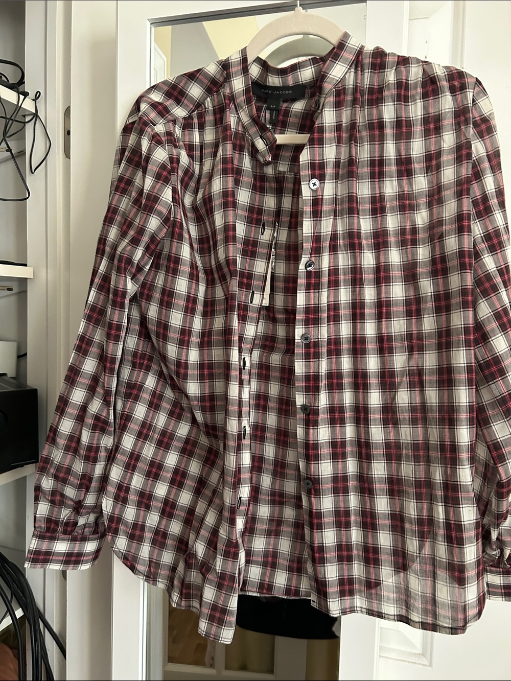 Marc Jacobs Men’s Red Plaid Button-Up Shirt